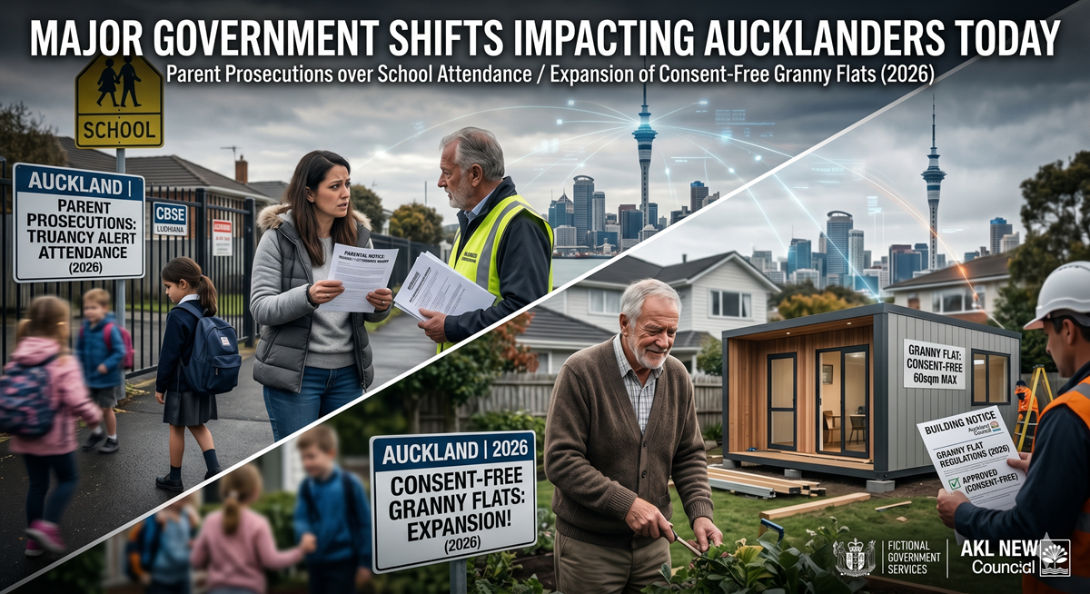 From parent prosecutions over school attendance to the expansion of consent-free granny flats, here are the major government shifts impacting Aucklanders today.