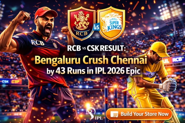 RCB vs CSK result, IPL 2026 highlights, RCB vs CSK scorecard